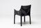 Black Leather Cab Armchairs by Mario Bellini for Cassina, 1982, Set of 4 2