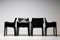 Black Leather Cab Armchairs by Mario Bellini for Cassina, 1982, Set of 4 14