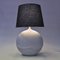 Lampe de Bureau Vintage de Forme Ovale Blanche en Céramique, Italie, 1980s 5