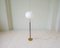 Moderne Mid-Century Messing Stehlampe aus schwarzem Leder von Falkenbergs Lighting, Schweden, 1960er 4