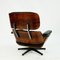 Poltrona Eames in palissandro e pelle nera con poggiapiedi di Herman Miller, anni '60, set di 2, Immagine 11