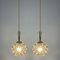 Amber Bubble Glass Pendants attributed to Helena Tynell for Limburg, 1960s, Set of 2, Image 3