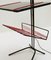 Mid-Century Modern Floor Lamp with Black Glass Table Magazine Rack, 1970s 2