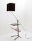 Mid-Century Modern Floor Lamp with Black Glass Table Magazine Rack, 1970s 7