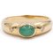 Vintage 14 Karat Gelbgold Ring mit Smaragd und Diamanten aus Cabochon, 1970er 1
