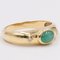 Vintage 14 Karat Gelbgold Ring mit Smaragd und Diamanten aus Cabochon, 1970er 3