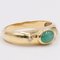 Vintage 14k Yellow Gold Cabochon Emerald and Diamond Ring, 1970s 3