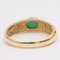 Vintage 14k Yellow Gold Cabochon Emerald and Diamond Ring, 1970s 5