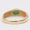 Vintage 14k Yellow Gold Cabochon Emerald and Diamond Ring, 1970s, Image 5