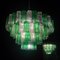 Modern Emerald Green and Ice Color Murano Glass Chandelier, 1970s 3