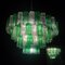 Modern Emerald Green and Ice Color Murano Glass Chandelier, 1970s, Image 3