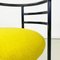 Sedie moderne in metallo nero e cotone giallo limone, Italia, anni '80, set di 6, Immagine 7