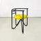 Italian Modern Black Metal and Lemon Yellow Cotton Chairs, 1980s, Set of 6, Image 4