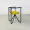 Italian Modern Black Metal and Lemon Yellow Cotton Chairs, 1980s, Set of 6 5