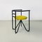 Moderne italienische Stühle aus schwarzem Metall & zitronengelber Baumwolle, 1980er, 6 . Set 5