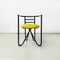 Italian Modern Black Metal and Lemon Yellow Cotton Chairs, 1980s, Set of 6 3