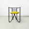 Moderne italienische Stühle aus schwarzem Metall & zitronengelber Baumwolle, 1980er, 6 . Set 3