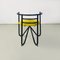 Italian Modern Black Metal and Lemon Yellow Cotton Chairs, 1980s, Set of 6, Image 6