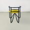 Moderne italienische Stühle aus schwarzem Metall & zitronengelber Baumwolle, 1980er, 6 . Set 6