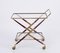 Italian Serving Bar Cart in Brass and Red Wood attributed to Cesare Lacca, 1950s 8
