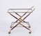 Italian Serving Bar Cart in Brass and Red Wood attributed to Cesare Lacca, 1950s, Image 8