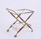 Italian Serving Bar Cart in Brass and Red Wood attributed to Cesare Lacca, 1950s 13