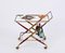 Italian Serving Bar Cart in Brass and Red Wood attributed to Cesare Lacca, 1950s 15