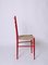 Chiavarine Chairs in Red Stained Beech and Bamboo Rope, Italy, 1950s, Set of 4 5