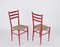 Chiavarine Chairs in Red Stained Beech and Bamboo Rope, Italy, 1950s, Set of 4 6