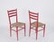 Chiavarine Chairs in Red Stained Beech and Bamboo Rope, Italy, 1950s, Set of 4, Image 6