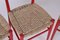 Chiavarine Stühle aus rot gebeizter Buche & Bambusseil, Italien, 1950er, 4er Set 11