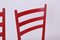 Chiavarine Chairs in Red Stained Beech and Bamboo Rope, Italy, 1950s, Set of 4 13