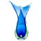 Murano Vase in Blue and Green by Flavio Poli, 1950, Image 1