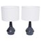 Mid-Century Model 1055 Blue Table Lamps by Einar Johansen for Soholm, 1960s, Set of 2, Image 1