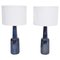 Mid-Century Modern Model 1033 Table Lamps in Blue Stoneware fom Soholm, 1960s, Set of 2 1