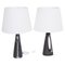 Mid-Century Danish Table Lamps in Black Ceramic by Holm Sorensen for Søholm, 1950s, Set of 2 1
