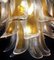 Lámpara de araña italiana vintage de Murano con 41 pétalos de vidrio de ámbar, años 90, Imagen 7