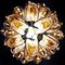 Lámpara de araña italiana vintage de Murano con 41 pétalos de vidrio de ámbar, años 90, Imagen 10