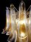 Lámpara de araña italiana vintage de Murano con 41 pétalos de vidrio de ámbar, años 90, Imagen 9