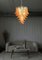 Lámpara de araña italiana de cristal de Murano Felci con 75 vasos de ámbar, años 90, Imagen 10