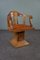 Antique Dutch Oak Office Chair with Sheep Leather Seat, Image 1