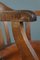 Silla de oficina holandesa antigua de roble con asiento de cuero de oveja, Imagen 10