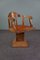 Antique Dutch Oak Office Chair with Sheep Leather Seat 6