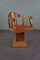 Antique Dutch Oak Office Chair with Sheep Leather Seat, Image 6