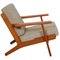 GE-290 Lounge Chair in Lacquered Nut Wood and Beige Fabric by Hans Wegner for Getama, Image 2