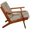 GE-290 Lounge Chair in Lacquered Nut Wood and Beige Fabric by Hans Wegner for Getama, Image 2