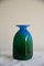 Blue and Green Glass Vase from John Orwar Lake Ekenas Sweden 1