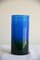 Blue and Green Cylinder Glass Vase from John Orwar Lake Ekenas Sweden 4