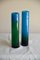 Blue and Green Glass Vases from John Orwar Lake Ekenas Sweden, Set of 2 3