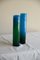 Blue and Green Glass Vases from John Orwar Lake Ekenas Sweden, Set of 2 2